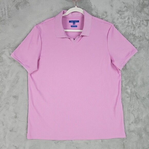 Vince Camuto Polo Mens XL Pink Pima Cotton Blend Collared Lightweight Casual - Picture 1 of 7